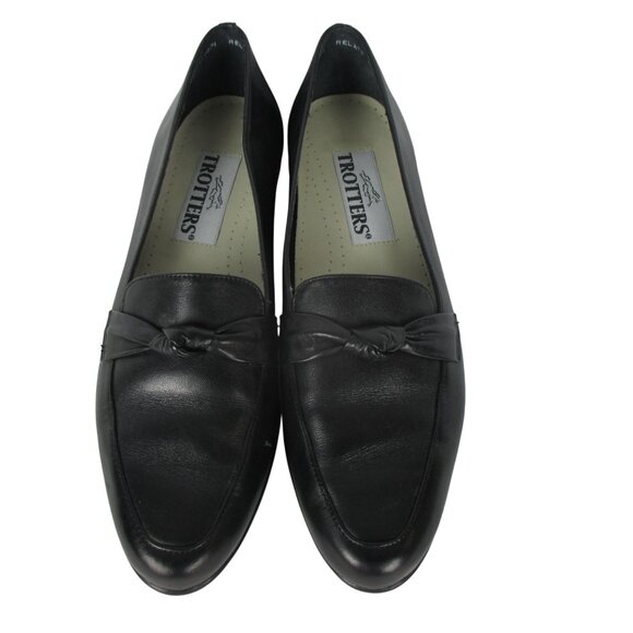 Trotters Women's Loafers Flats Black Leather Bow Relate Size 8S`Luxury Classic - Picture 3 of 8